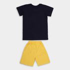 Boys' 100% Cotton Knit Baba Suit, नेवी ब्लू, small