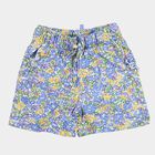 Girls' White Regular Fit Cotton Shorts, सफ़ेद, small