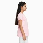 Girls Light Pink Round Neck Casual T-Shirt, हल्का गुलाबी, small image number null