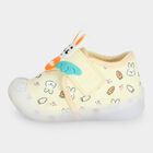 Girls' Yellow Velcro Strap Casual Sneakers, Yellow, small