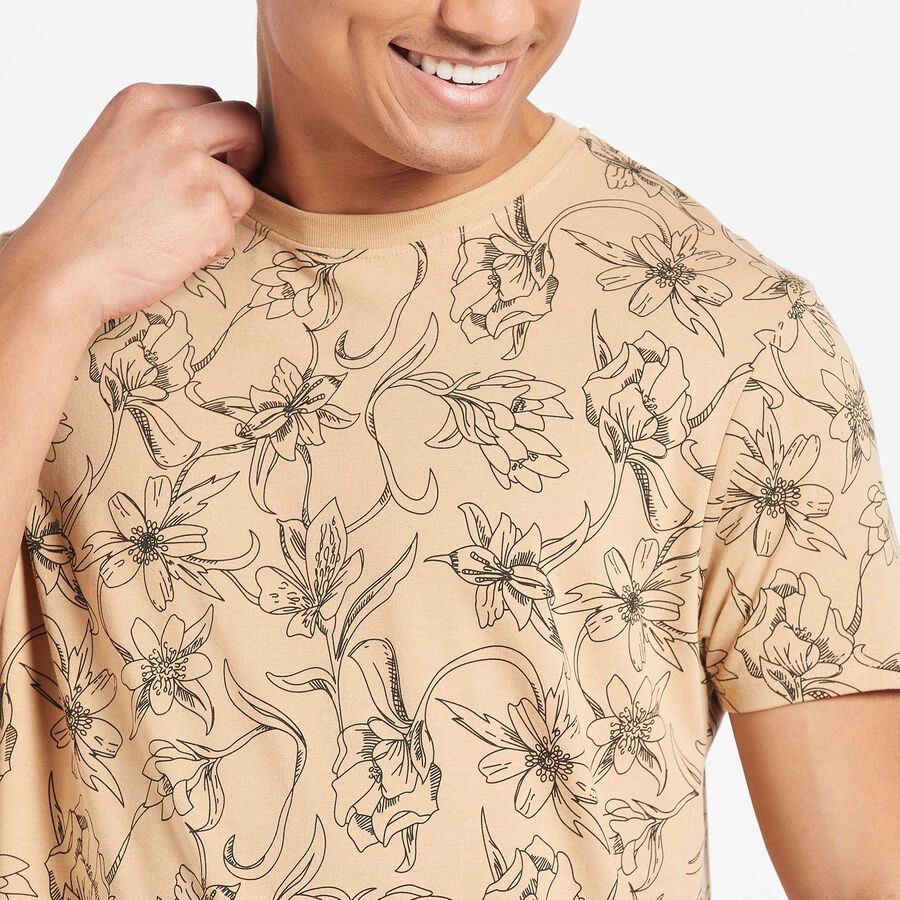 Round Neck T-Shirt, Beige, large image number null