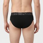 Men's Black Regular Fit Briefs, काला, small