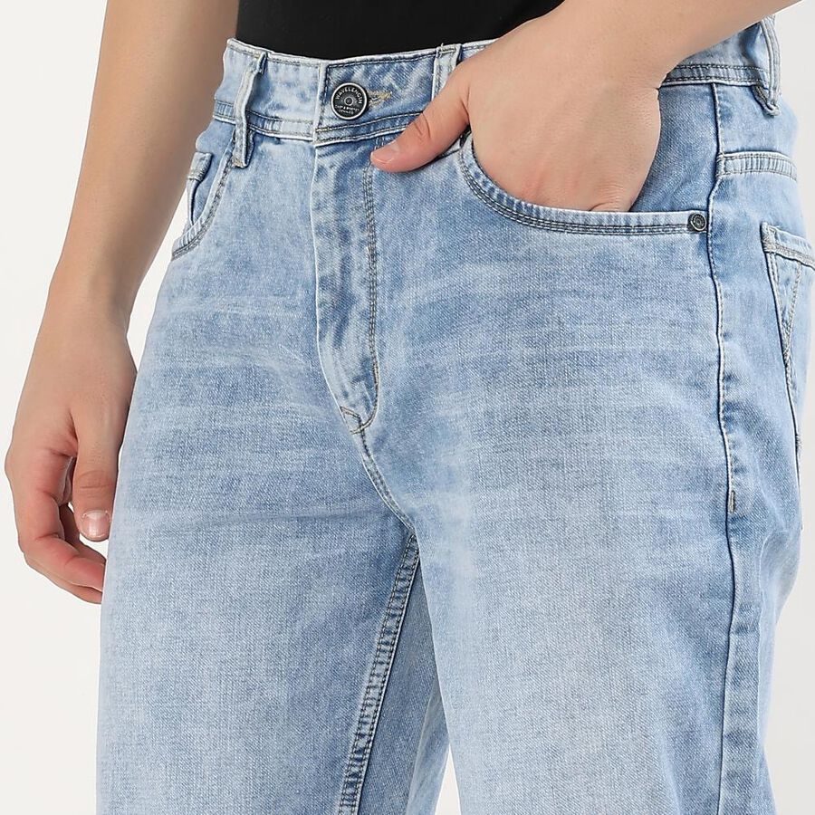 Men's Light Stonewashed Skinny Fit Jeans, Light Blue, large image number null