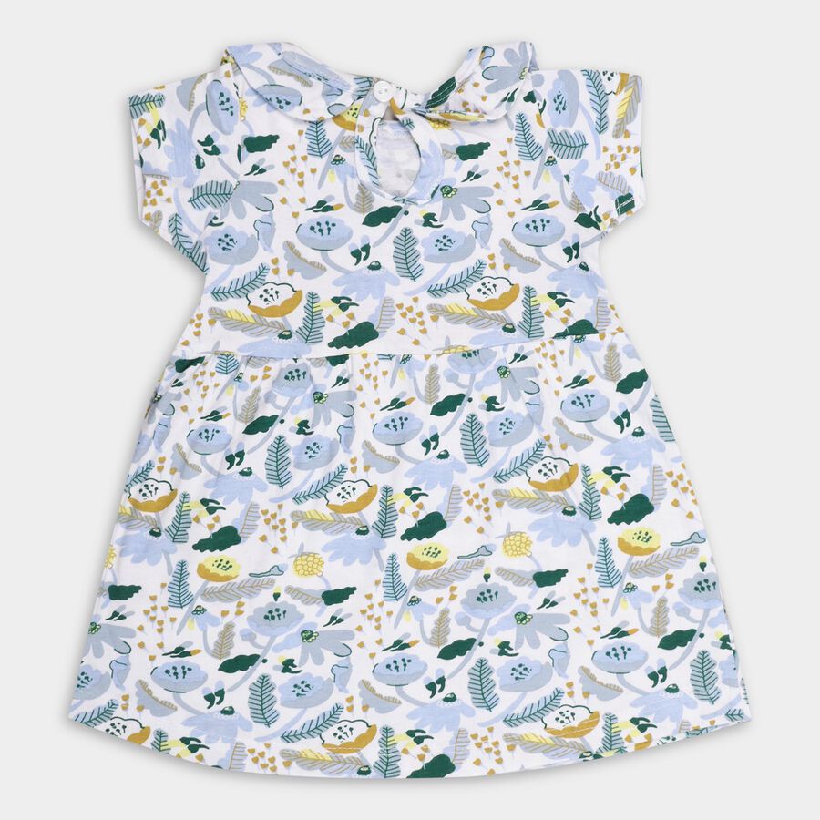 Infant Girls' 100% Cotton Frock , सफ़ेद, large image number null