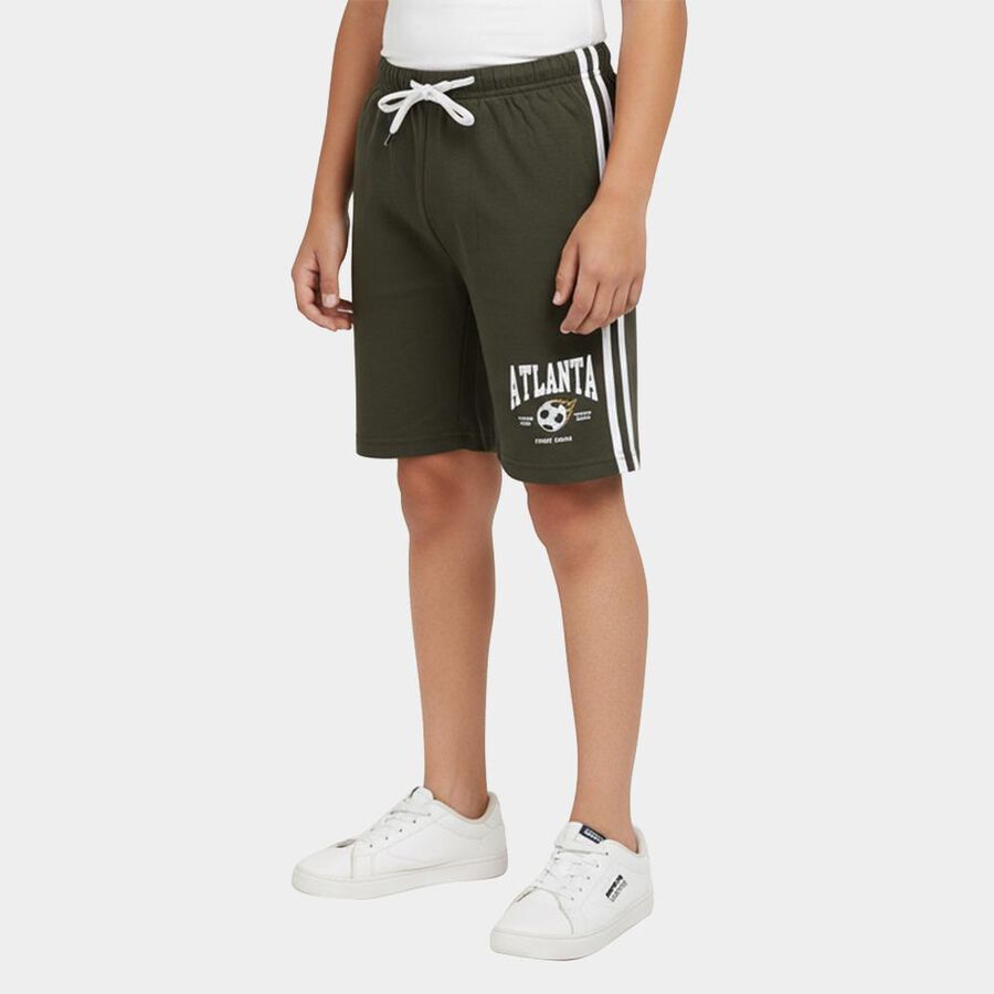 Boys' Olive Regular Fit Drawstring Bermuda Shorts, Olive, large