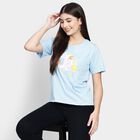 Ladies' Cotton Round Neck T-Shirt, Light Blue, small image number null