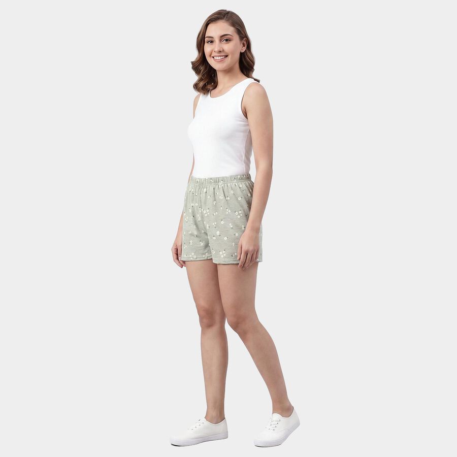 Women's Mid Grey Regular Fit Casual Shorts, मिश्रित मध्यम ग्रे, large