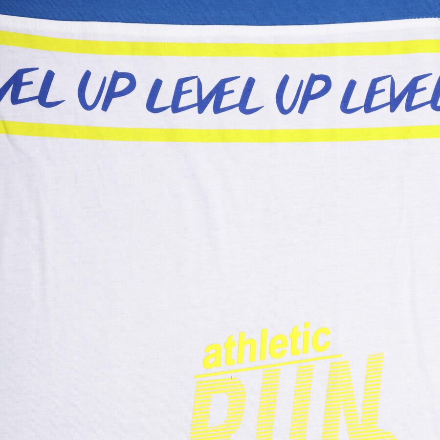 Boys' 100% Cotton Half Sleeves T-Shirt , White, large