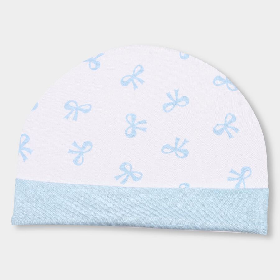 Infants' 100% Cotton Gift Set (Cap, Mittens, Booties), Light Blue, large image number null