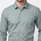 Men's Sage Green Spread Collar Formal Shirt, गहरा हरा, small
