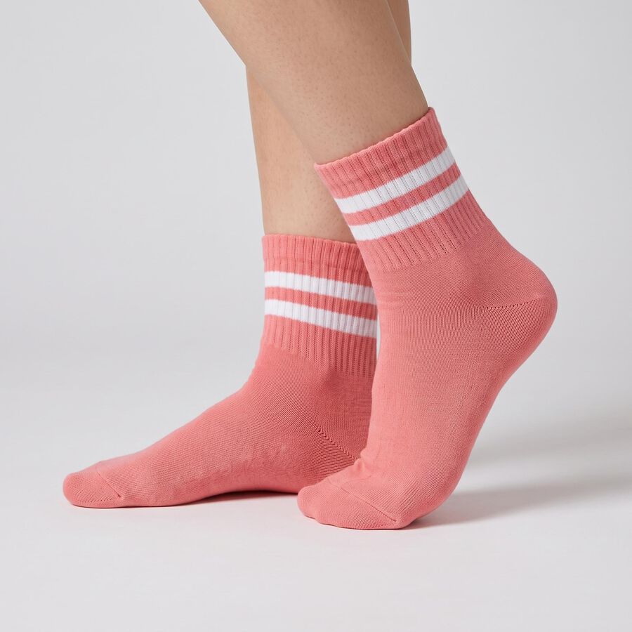 Women's Assorted Regular Fit Striped Pack of 3 Socks, Assorted, large