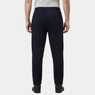 Men's Navy Blue Slim Fit Cuffed Track Pants, नेवी ब्लू, small