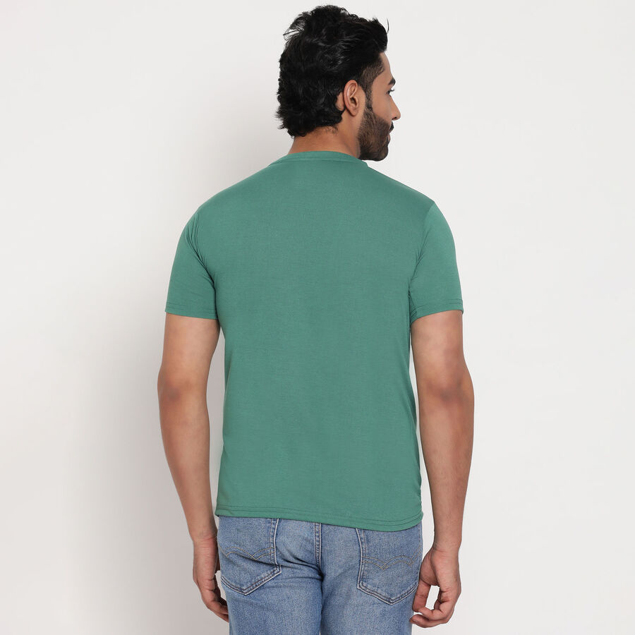 Round Neck T-Shirt, Dark Green, large image number null