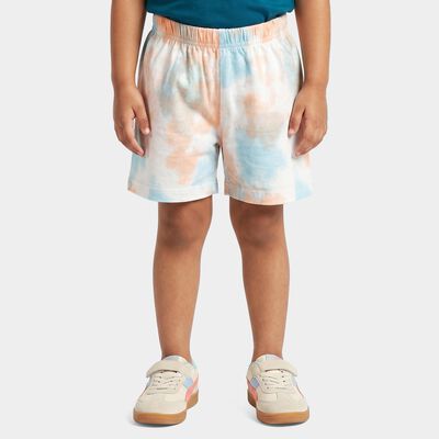 Boys' White Relaxed Fit Tie-Dye Bermuda Shorts