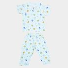 Infants Cotton Printed Night Suit, Aqua, small image number null