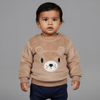 Infants Light Beige Crew Neck Casual Sweatshirt, गहरा पीला, small image number null
