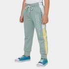 Boys' Muted Sage Green Color-Blocked Cotton Blend Pyjama, Light Green, small image number null