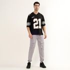 Men's Jet Black V-Neck Athleisure T-Shirt, Black, small