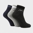 Men's Ankle Length Pack of 3 Socks ( Grey, Navy, Black ), Navy Blue, small