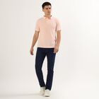 Men's Light Pink Polo Neck Casual T-Shirt, Pink, small