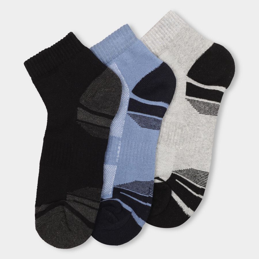 Men's Socks (Pack of 3), मिश्रित हल्का ग्रे, large