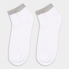 Men's Black, White, and Grey Ribbed Ankle Socks, Black, small image number null