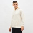 Men's Rich Eggshell White Hooded Neck Casual Sweatshirt, Off White, small image number null