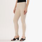 Women's Beige Cotton Blend Stretchable Churidar, Beige, small