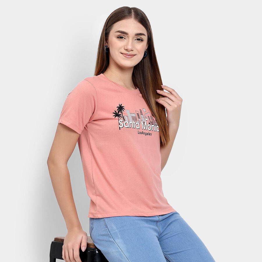Ladies' Round Neck T-Shirt , Pink, large image number null