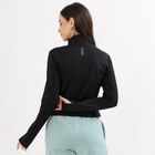Women's Jet Black High Neck Casual Jacket, काला, small image number null