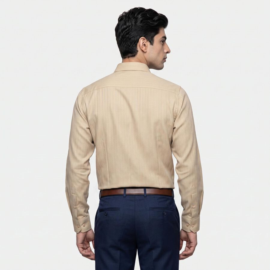 Men's Beige Formal Shirt, Beige, large