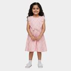 Girls' Light Pink Cotton Sleeveless A-Line Frock, Light Pink, small