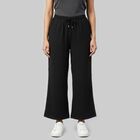 Women's Black Regular Fit Solid Track Pants, Black, small