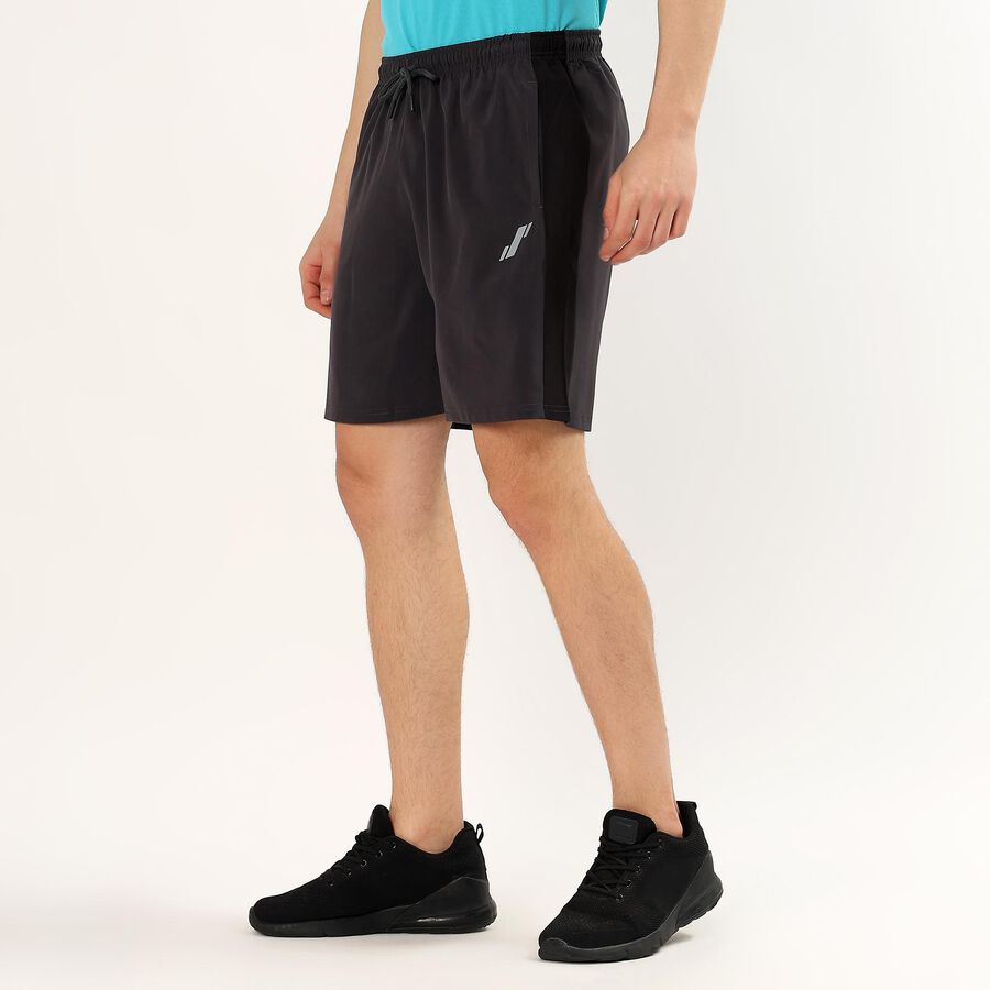 Men's Dark Charcoal Black Regular Fit Sports Bermuda Shorts, Dark Grey, large