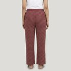Women's Maroon Straight Fit Checked Lounge Pyjama, मरून, small