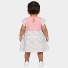 Infants' Pink and White Floral Cotton Frock with Butterfly Print, Pink, small