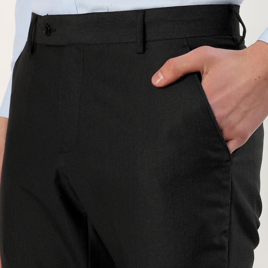 Men's Slim Fit Formal Trousers, Black, large image number null