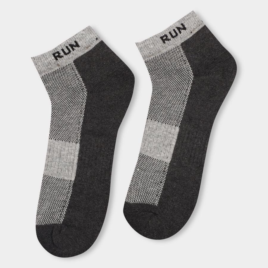Men's Sports Socks (Pack of 3), Black, large image number null