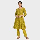 Women's Olive Green Floral Printed Ethnic Set, Light Green, small