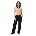 Women Beige Cotton Polo Neck Regular Top, गहरा पीला, small