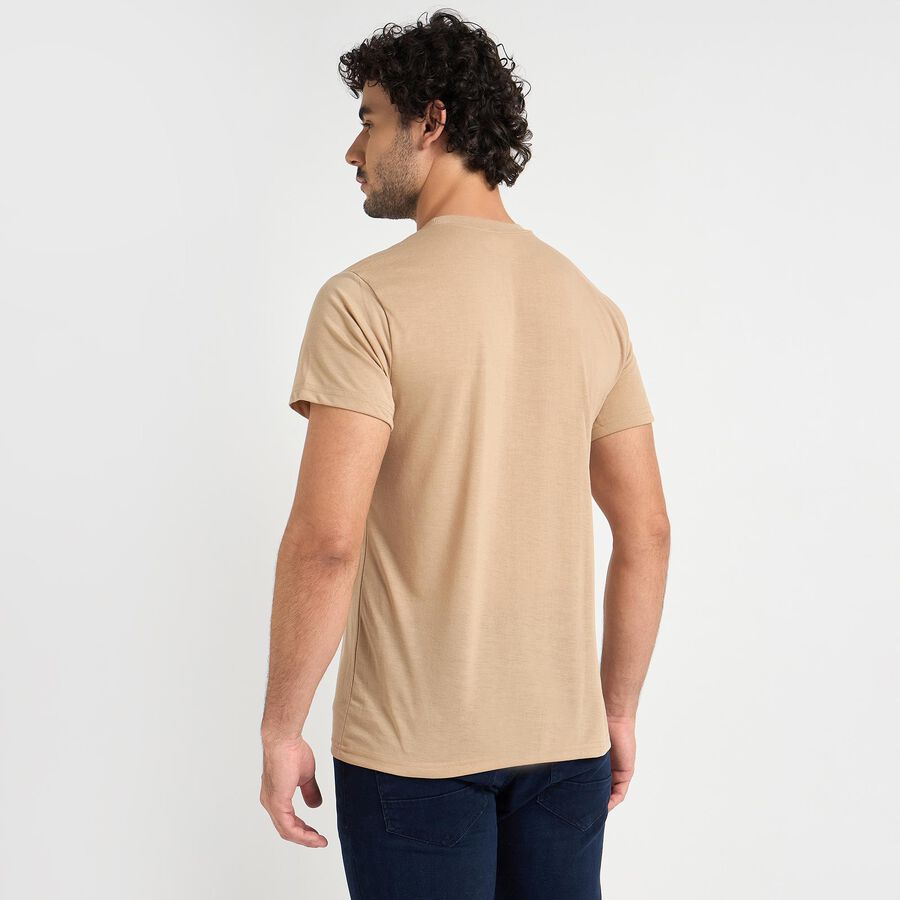 Men's Round Neck Half Sleeves T-Shirt , गहरा पीला, large image number null