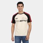 Men's Red Round Neck Casual Printed T-Shirt, लाल, small