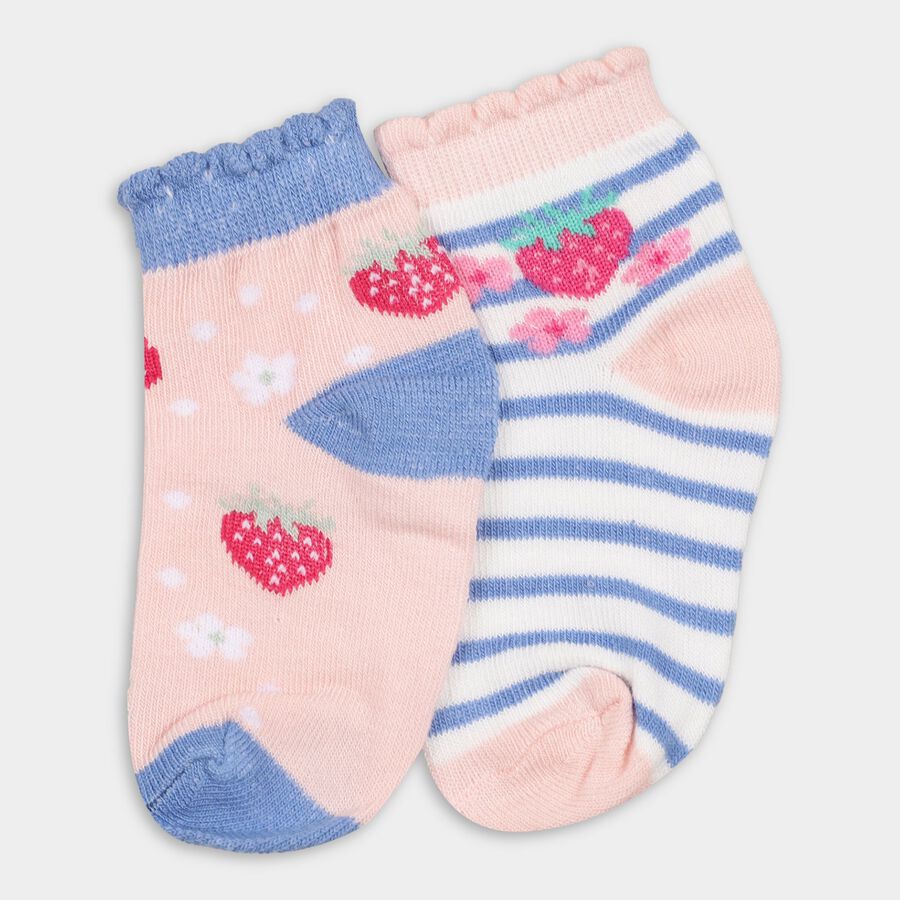 Girls' Socks (Pack of 2), Light Pink, large image number null