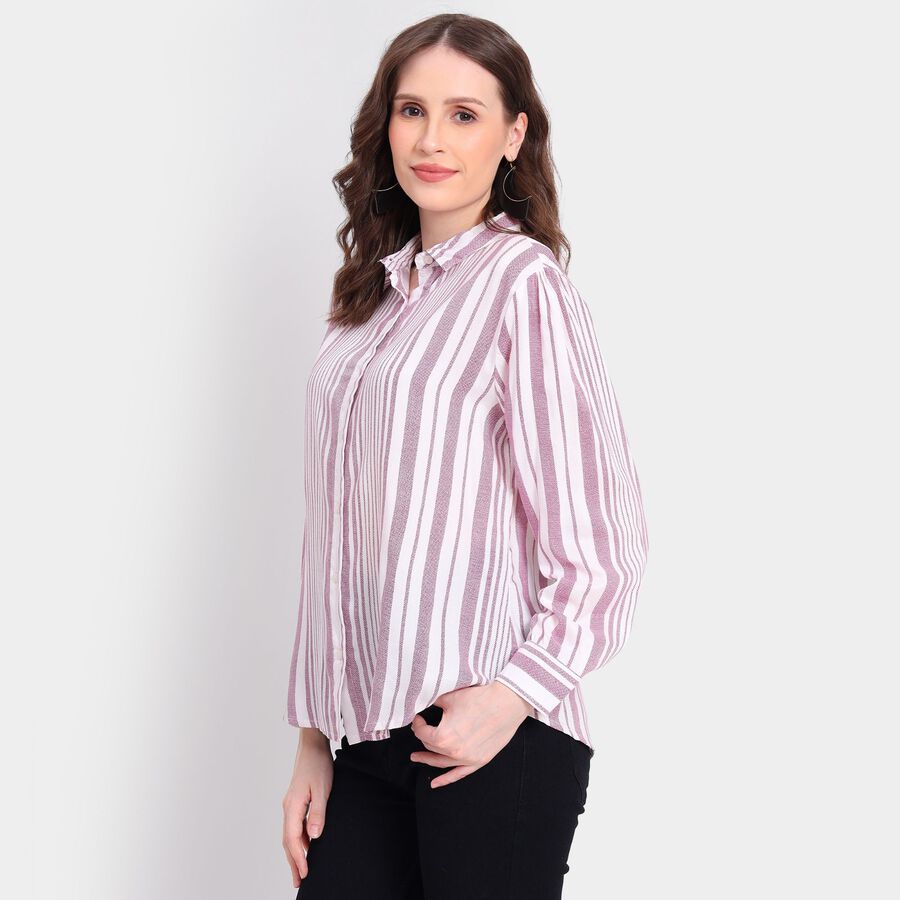 Ladies'  Stripes Shirt, Purple, large image number null