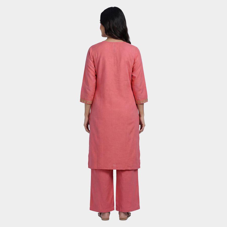 Women's Purple Round Notch Neck Printed Kurta, बैंगनी, large