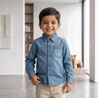 Boys Light Blue Casual Shirt, Light Blue, small