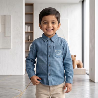 Boys Light Blue Casual Shirt