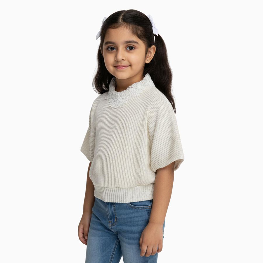 Girls' T-Shirt, White, large