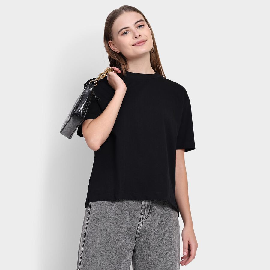 Ladies' Top , काला, large image number null