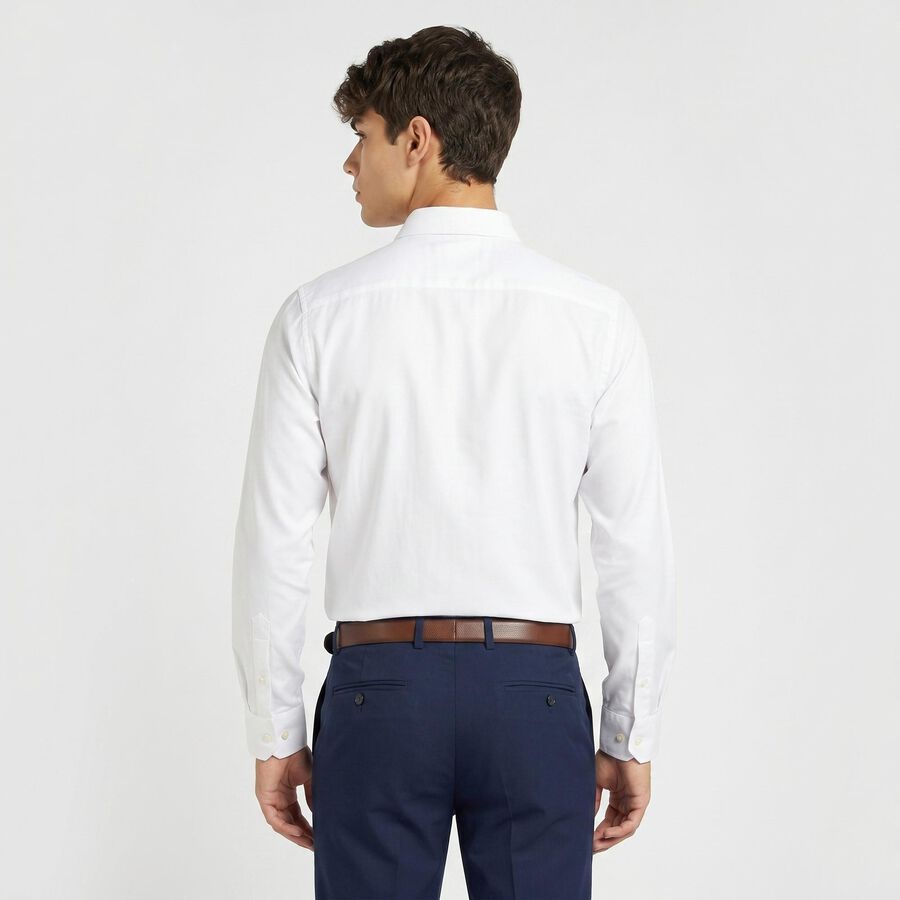 Men's White Classic Formal Shirt, White, large